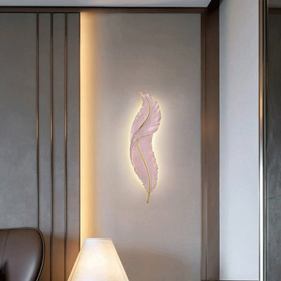 LED Feather Mount Wall Lamp Light Home Decoration