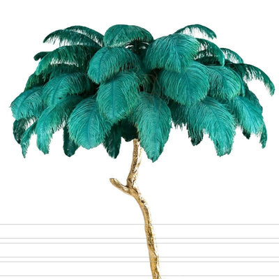 Luxury Ostrich Feather Standing Floor Lamp Decor Lighting