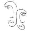 Modern Metal Outline Faces Wall Decor For Home And Office