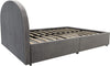 Light Gray Velvet Moon Upholstered Bed with Storage