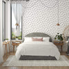 Light Gray Velvet Moon Upholstered Bed with Storage