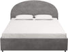 Light Gray Velvet Moon Upholstered Bed with Storage