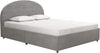 Light Gray Velvet Moon Upholstered Bed with Storage