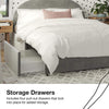 Light Gray Velvet Moon Upholstered Bed with Storage