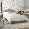 Light Gray Velvet Moon Upholstered Bed with Storage