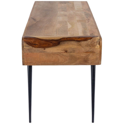 Natural Wood Metal Desk Table For Home And Office