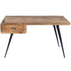 Natural Wood Metal Desk Table For Home And Office