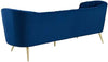 Navy Curved Back Upholstered Sofa For Home And Office