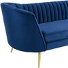 Navy Curved Back Upholstered Sofa For Home And Office