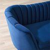 Navy Curved Back Upholstered Sofa For Home And Office