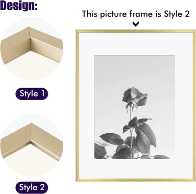 Premium Set of 7 Aluminum Picture Frames Elegant Gold Finish" - Privè Home Goods