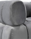 Grey Vertical Channel-Quilted Tufted Shelter Arm Design Chair