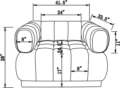 Grey Vertical Channel-Quilted Tufted Shelter Arm Design Chair