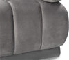 Grey Vertical Channel-Quilted Tufted Shelter Arm Design Chair