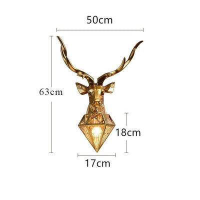 Gold Retro Deer Wall Light Home Decoration