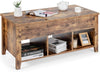 Rustic Brown Lift Storage Coffee Table W/Hidden Compartment - Privè Home Goods