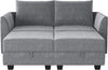 Sectional Sofa with Chaise and Ottoman, Convertible Couch for Small Spaces, Grey - Privè Home Goods