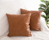 Set of 2 Faux Leather Throw Pillow Covers - Privè Home Goods