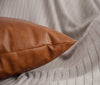 Set of 2 Faux Leather Throw Pillow Covers - Privè Home Goods