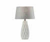 White Ceramic Geometric Base Table Lamp