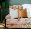 Faux Leather  Cotton Accent Pillows For Home And Office