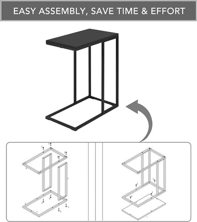 C Shaped Sofa Side Table for Couch and Bed