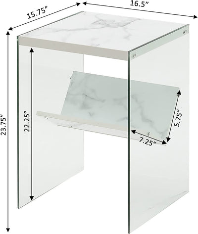 Soho End Table White Marble - Privè Home Goods