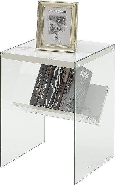 Soho End Table White Marble - Privè Home Goods