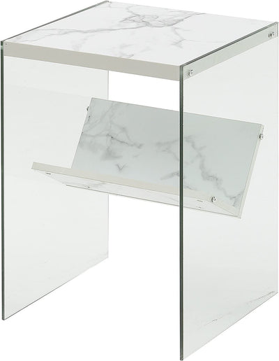 Soho End Table White Marble - Privè Home Goods