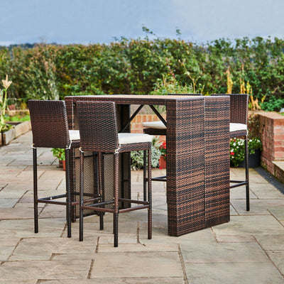 5 Pcs Rattan Furniture Set For Patio Garden Backyard And Poolside