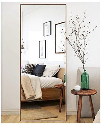 Thin Frame Floor Mirror (Brown, 65"X22") - Privè Home Goods