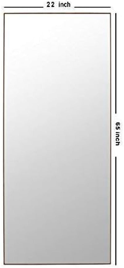 Thin Frame Floor Mirror (Brown, 65"X22") - Privè Home Goods