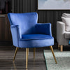 Velvet Upholstered Modern Accent Chair For Bedroom And Reading Room 