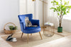 Velvet Upholstered Modern Accent Chair For Bedroom And Reading Room