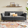 Grey Velvet Convertible Futon Sofa Bed