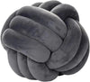 Velvet Knot Throw Pillow, Small 8.6 Inches - Dark Gray - Decorative Pillow - Privè Home Goods