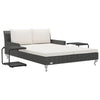 Poly Rattan Garden Sun Bed with Cushions For Garden Patio Lawn