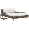 Poly Rattan Garden Sun Bed with Cushions For Garden Patio Lawn