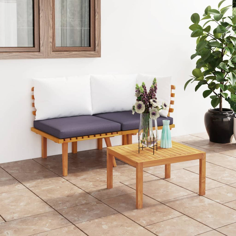 Acacia Wood Patio Set with Cushions For Outdoor