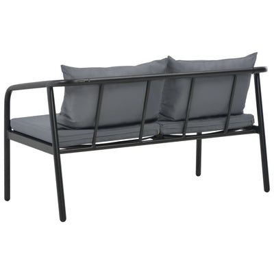 vidaXL 2 Seater Patio Sofa with Cushions Gray Aluminium - Privè Home Goods