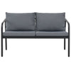 vidaXL 2 Seater Patio Sofa with Cushions Gray Aluminium - Privè Home Goods