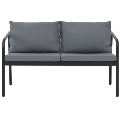 vidaXL 2 Seater Patio Sofa with Cushions Gray Aluminium - Privè Home Goods