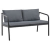 vidaXL 2 Seater Patio Sofa with Cushions Gray Aluminium - Privè Home Goods