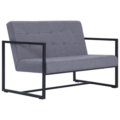 Minimal Gray Sofa With Steel Legs For Living And Drawing Room