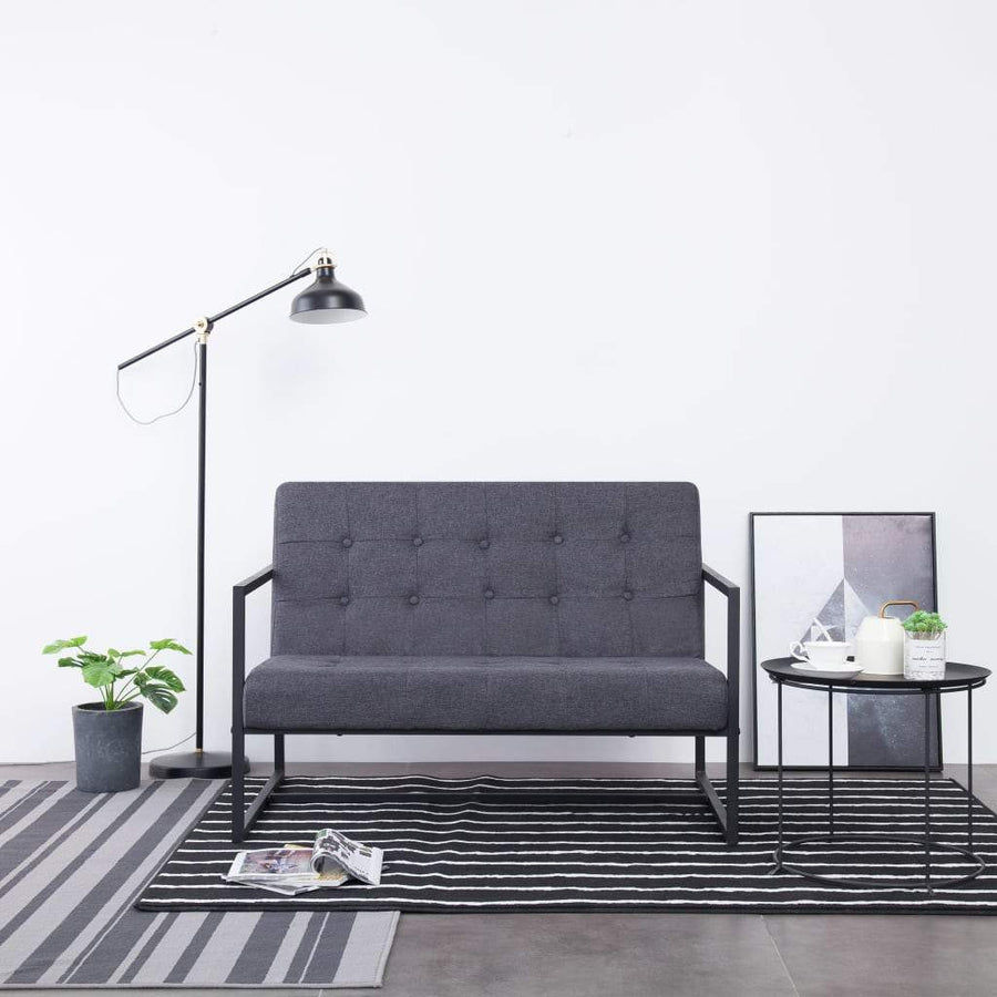 Minimal Gray Sofa With Steel Legs For Living And Drawing Room