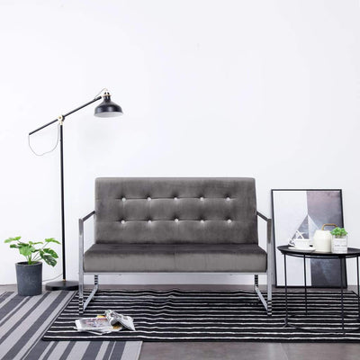 Minimal Gray Sofa With Steel Legs For Living And Drawing Room