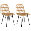 Black Brown PE Rattan Patio Chairs Furniture For Outdoor Lawn Garden