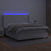 vidaXL Box Spring Bed with Mattress&LED White California King Faux Leather - Privè Home Goods