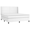 vidaXL Box Spring Bed with Mattress&LED White California King Faux Leather - Privè Home Goods