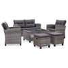 6 Pieces Sofa Set with Cushions For Outdoor Garden